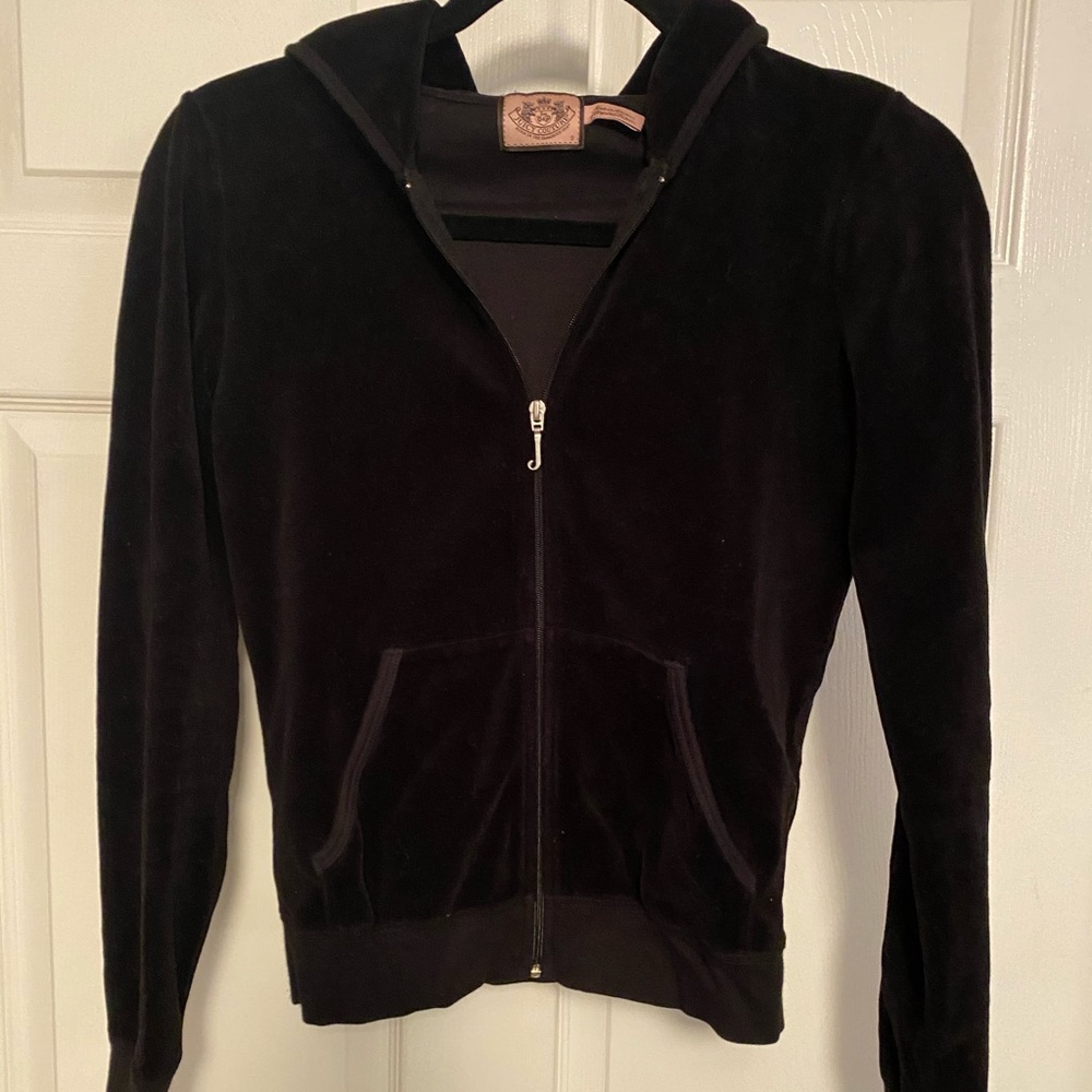 Juicy Couture Black Velour Zip Up Jacket